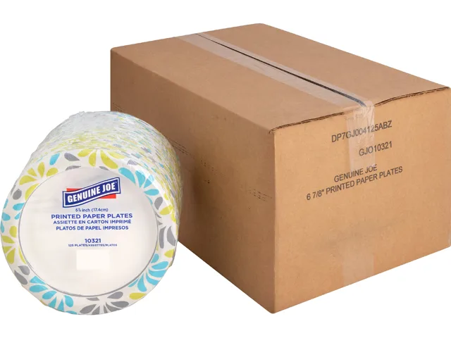 Genuine Joe Genuine Joe 10321CT Paper Plates 7" 125/Pack 500/Carton — product photo