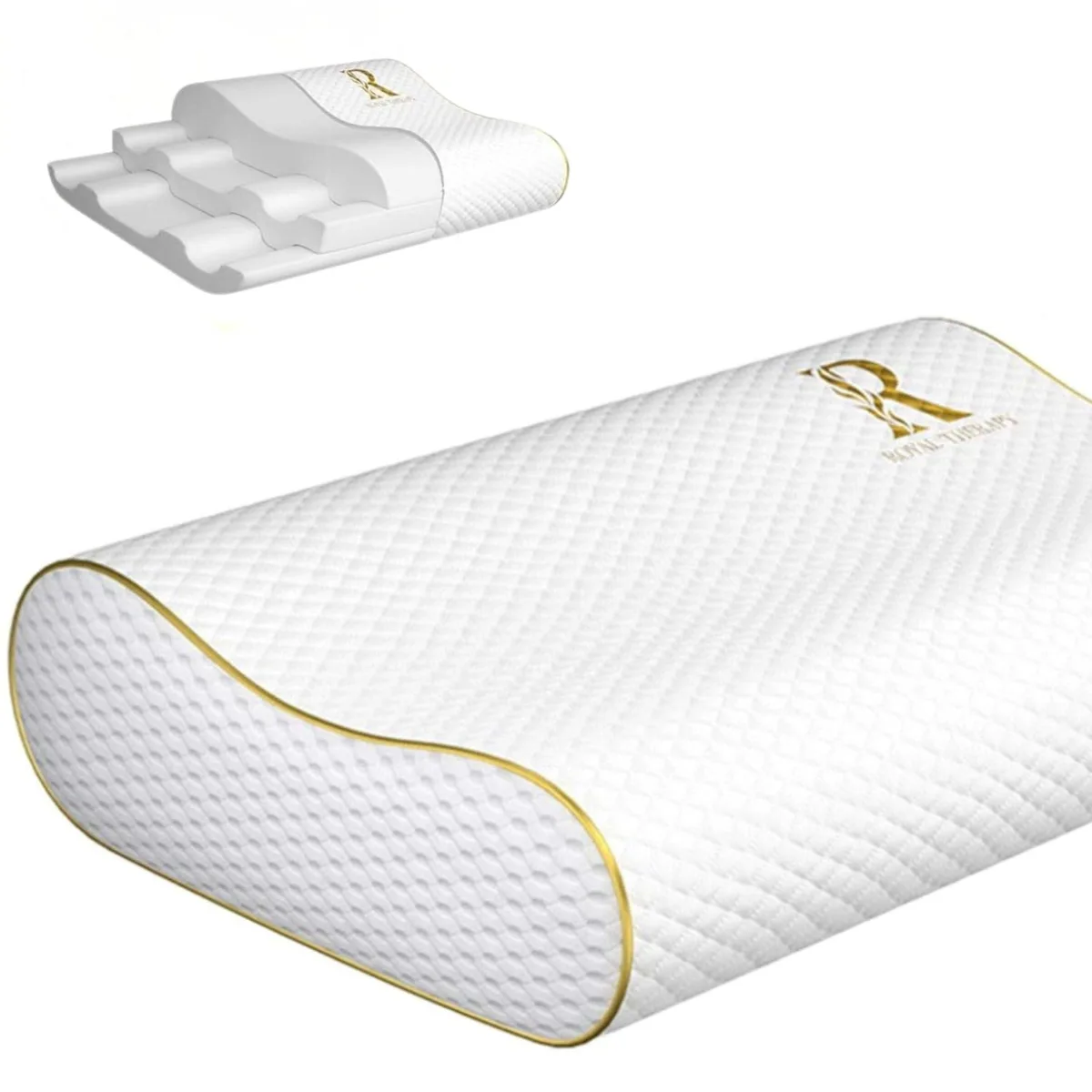 Pink memory foam contour pillow, cotton cover, 24 by 14 inches