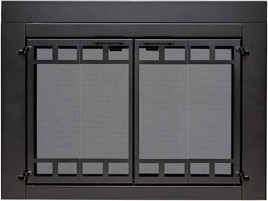 UniFlame UniFlame Bi-fold Fireplace Doors Black Medium 30-37in W 25.5-32.5in H — product photo