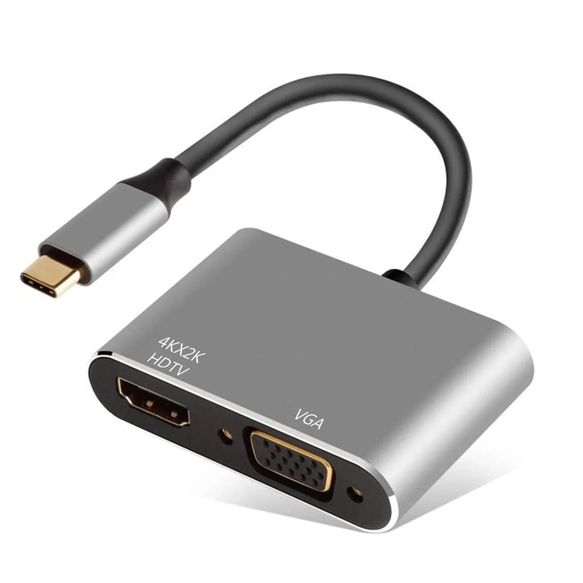 Vszerda Vszerda USB-C to HDMI VGA Adapter 2 in 1 Type-C 4K Converter Dual Monitor — product photo