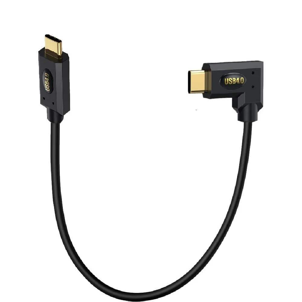 BUCIER BUCIER USB 4.0 cable 1ft 40Gbps 240W 5A straight to 90° angle — product photo