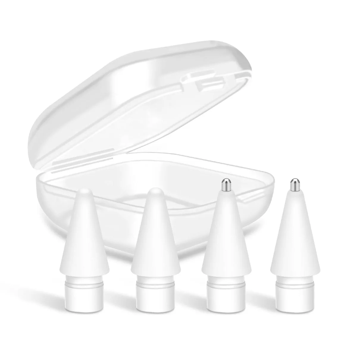 HAUXGOGO Apple Pencil 1st/2nd Gen Replacement Tips 4-Pack White — product photo