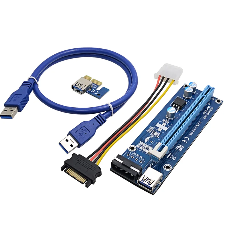 EN-Labs EN-Labs PCIe Riser Cable 1X to 16X 60cm USB 3.0 Molex 4pin — product photo