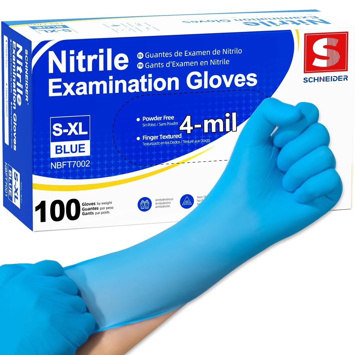 Vibe NBFT7002 Nitrile Exam Gloves 100 Count Medium — product photo