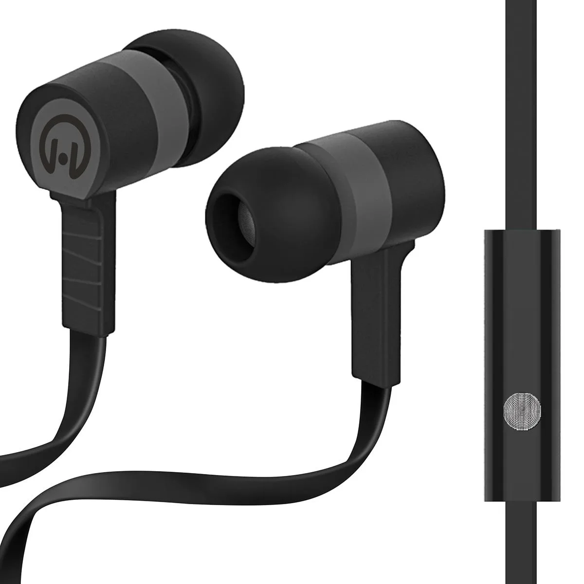 HyperGear HyperGear Low Ryder Earphones with Mic Black 10mm — product photo