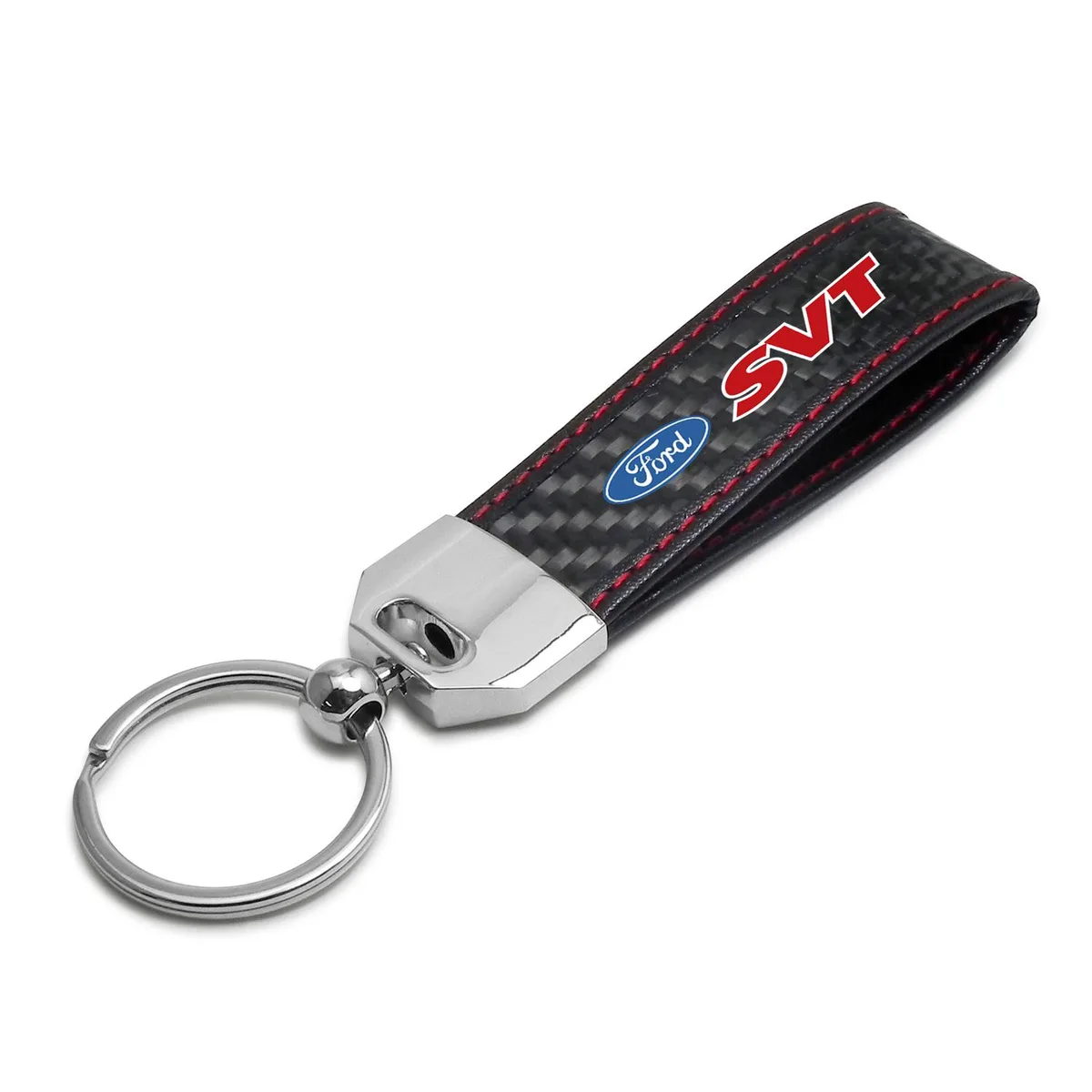 iPick Image, LLC iPick Image Ford SVT Carbon Fiber Key Chain Red Stitching Black — product photo