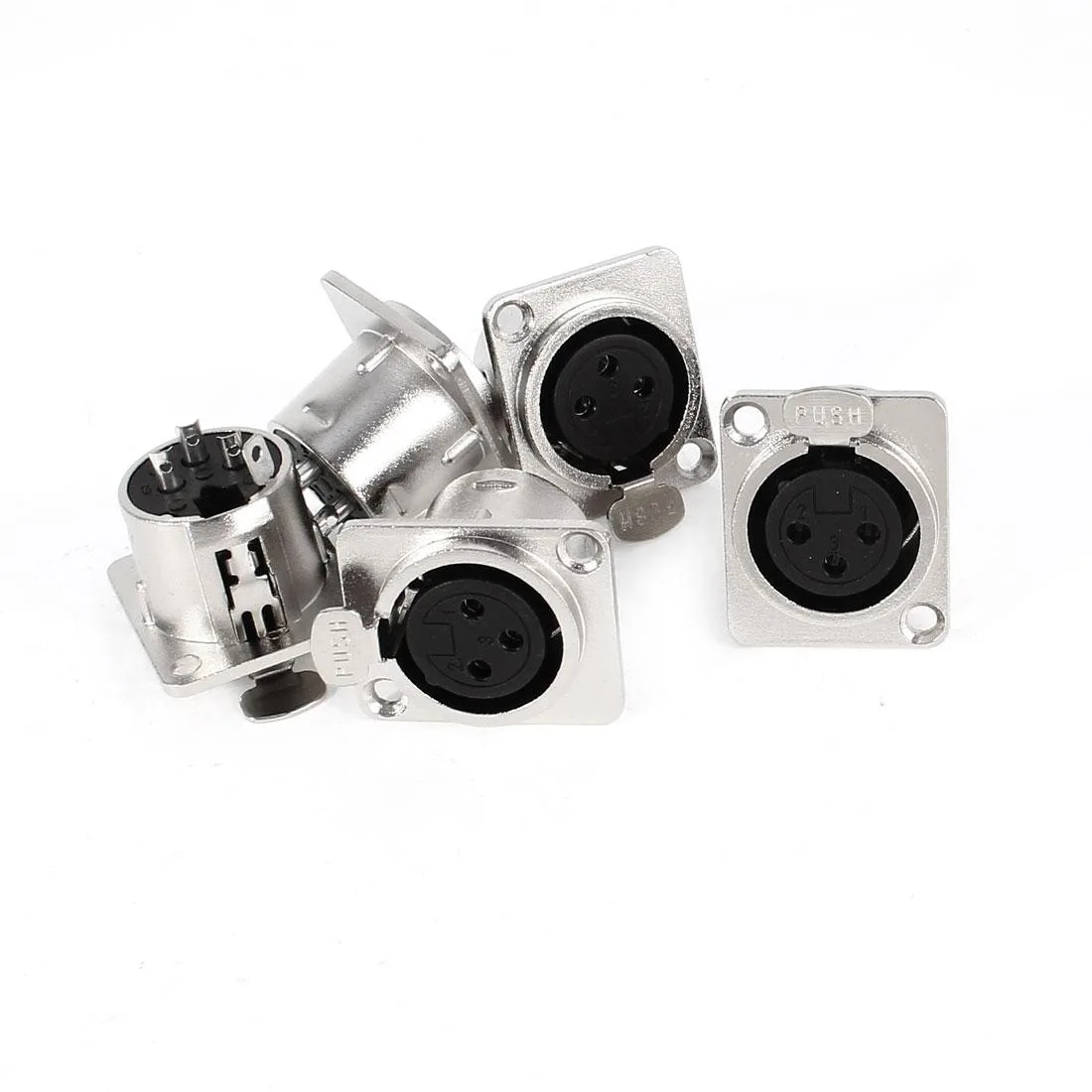 Unique-Bargains Unique-Bargains 3-Pin XLR Female Panel Mount Chassis Connector Adapter 5 Pcs — product photo