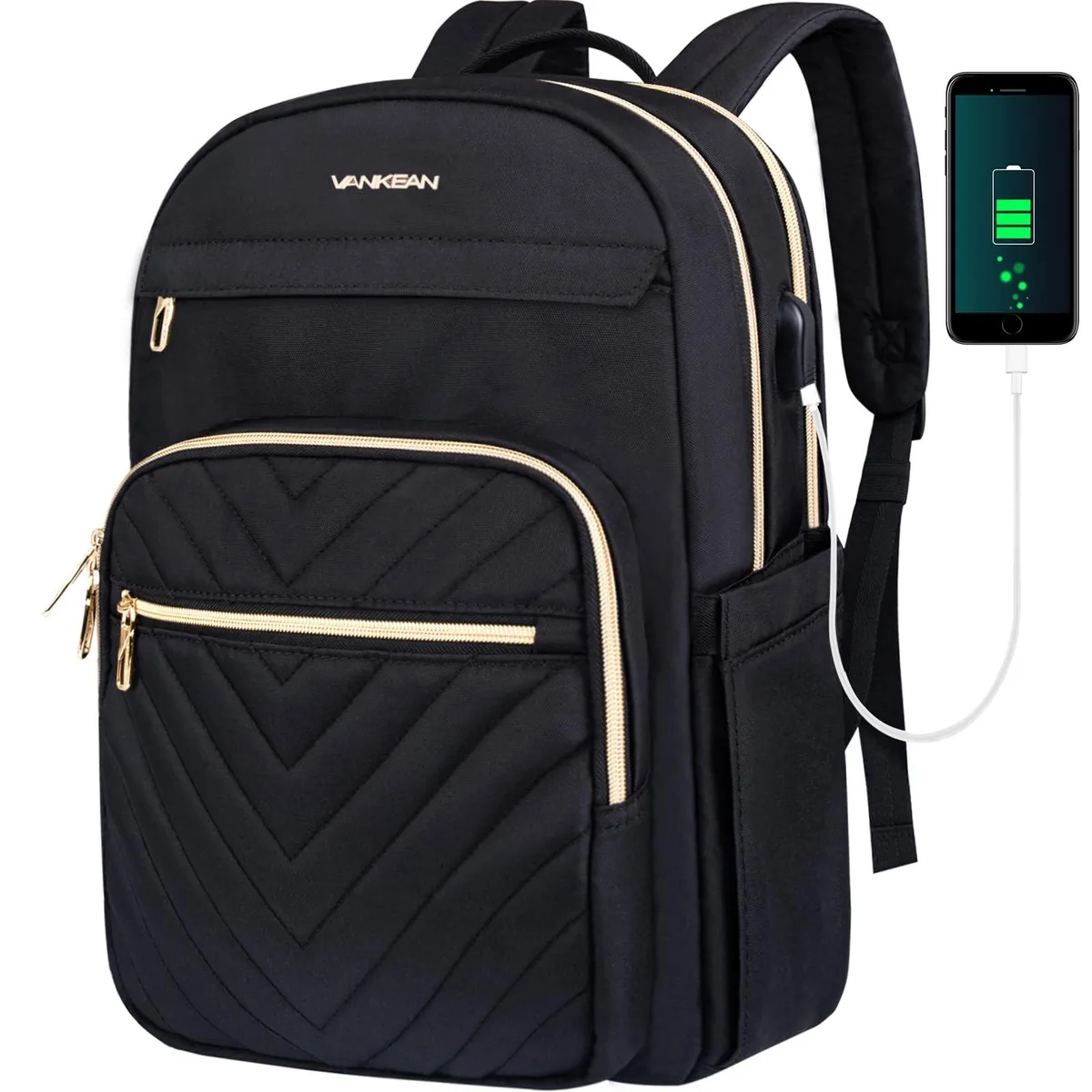 Barrow Mods Barrow Mods 2 in 1 Accessory Laptop Backpack Black Gold USB 15.6 — product photo