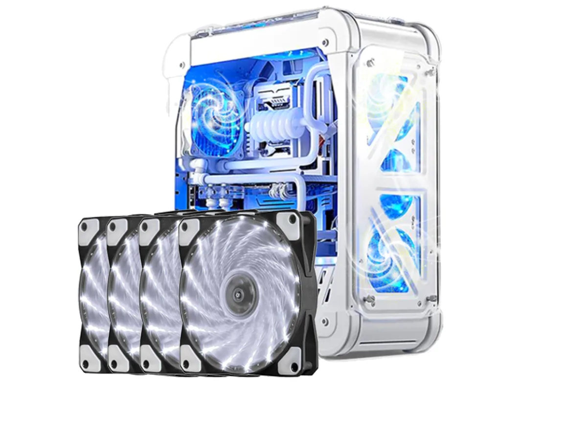 sakose sakose 12025-LED 120mm case fan 4-pack 15 LED 1100 RPM 18 dBA — product photo