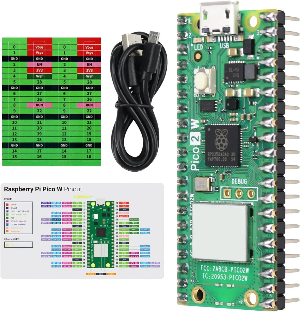 MCDODO MCDODO Freenove Raspberry Pi Pico 2 W Pre-Soldered Header Development Board — product photo