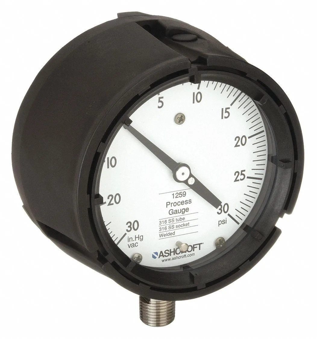 Ashcroft Ashcroft 451259 compound gauge 30 Hg to 30 psi 4 1/2 in — product photo