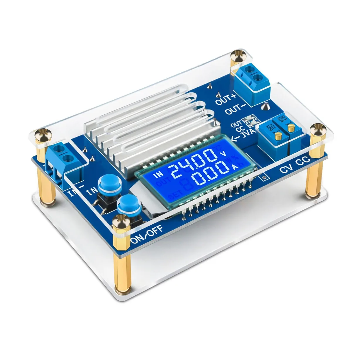 DROK REES-1822 5.3-32V to 1.2-32V 12A Buck Converter with LCD Display — product photo