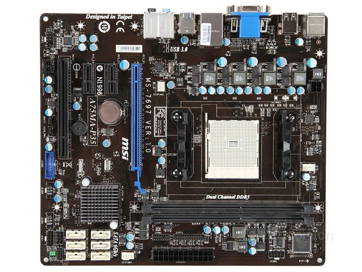 MSI MSI A75MA-P35 AMD motherboard Socket FM1 DDR3 16GB Micro ATX — product photo