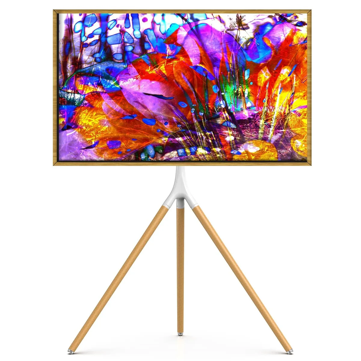 BoYata BoYata White Easel TV Stand Tripod 45-65" 77lbs 2 in 1 Accessories — product photo