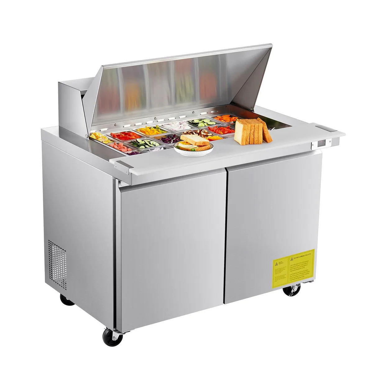 VEVOR VEVOR TSSP48M 48"W 12.5 Cu. Ft Sandwich Prep Table 18 Pans — product photo