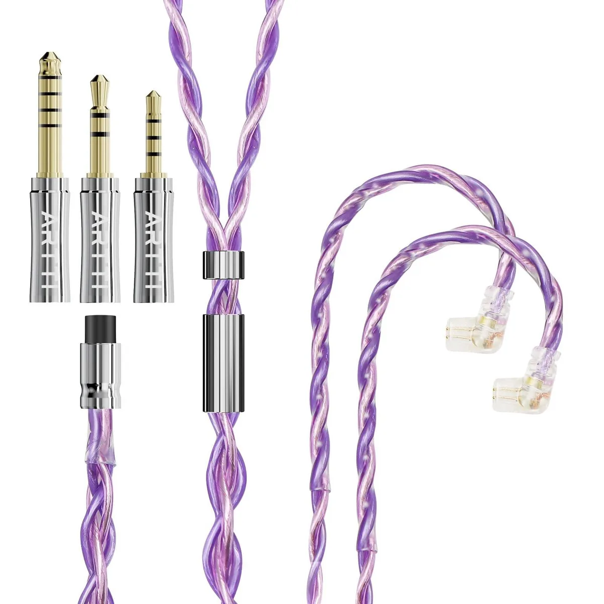 ARENTI ARENTI FLEX 2 in 1 Accessory 4 Cores 268 Strands Silver-Plated 7N OCC Copper QDC — product photo