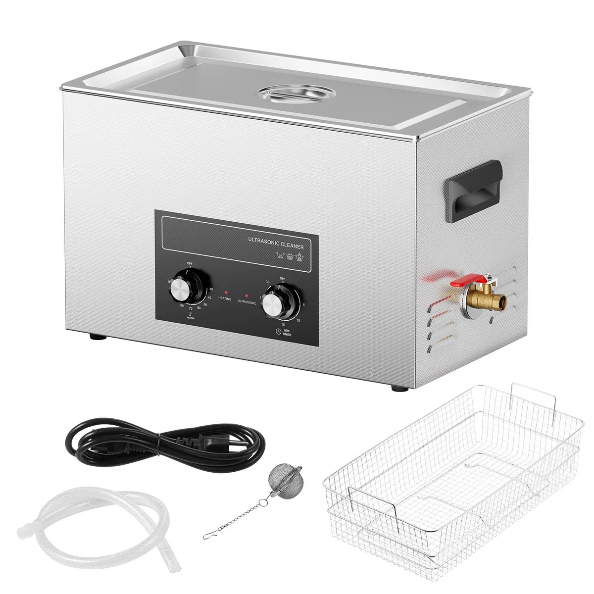VEVOR VEVOR 30L Ultrasonic Cleaner 600W 40kHz Heated 0-110°C with Basket — product photo