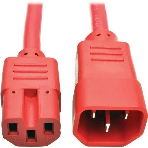 Tripp Lite Tripp Lite P018-003-ARD computer power cord 3 ft 14 AWG 15A C14 C15 Red — product photo