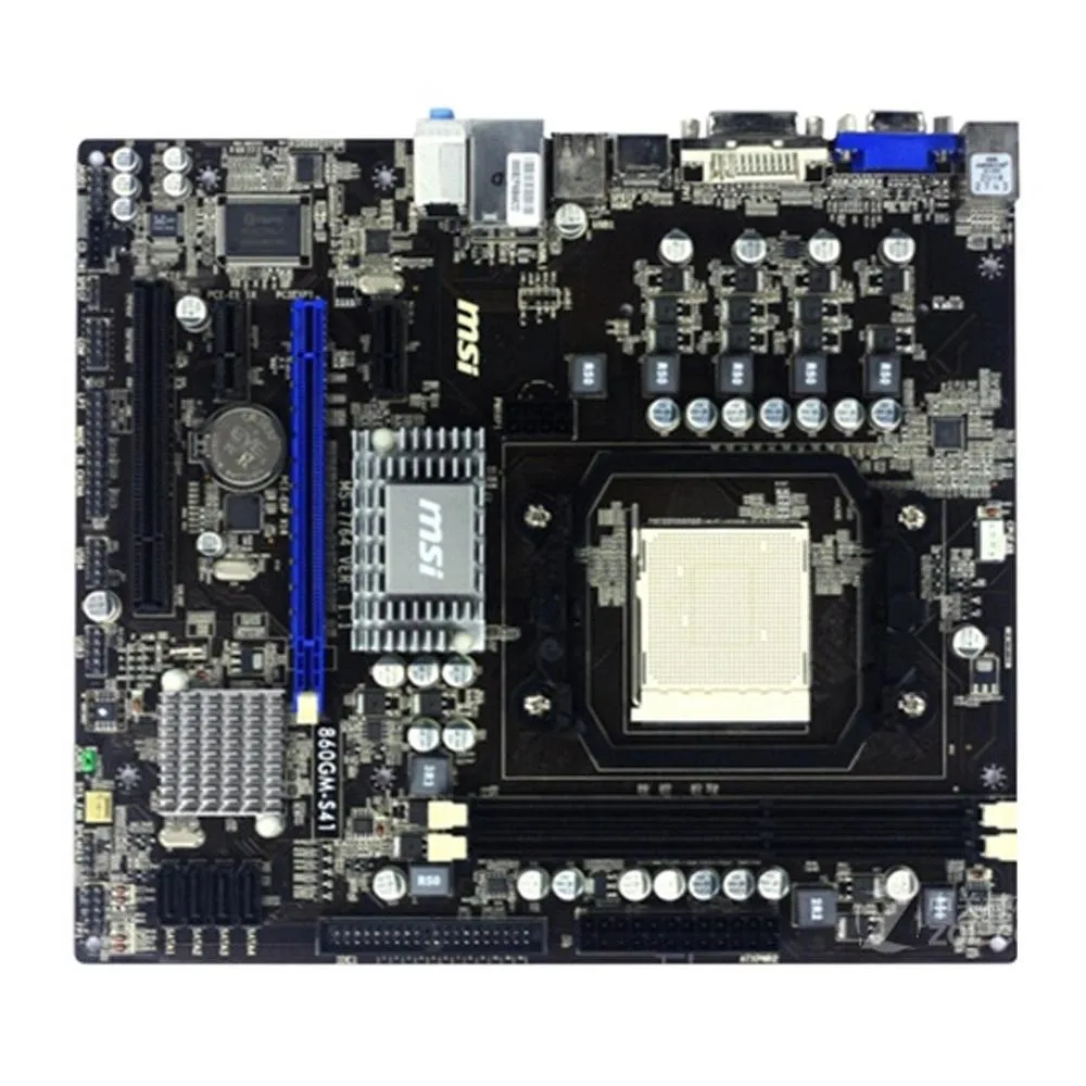 MSI MSI 860GM-S41 AMD 760G Socket AM3 DDR3 Micro ATX Motherboard — product photo