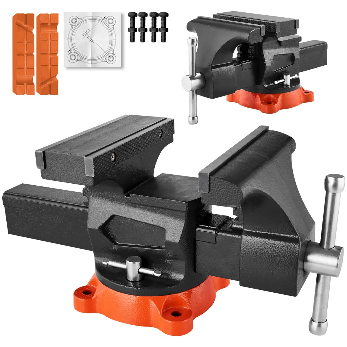VEVOR VEVOR 9528 Bench Vise 8" Jaw 8"/11.5" Opening 3.7" Throat 360° Swivel — product photo