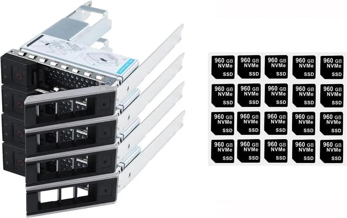SMUGDESK SMUGDESK 4Pack 3.5" Hard Drive Tray Caddy X7K8W with 2.5" Adapter &amp; 20 Stickers — product photo