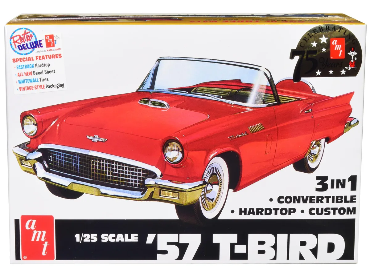 AMT AMT 1957 Ford Thunderbird 3-in-1 Model Kit 1/25 Scale Skill 2 109 Parts — product photo