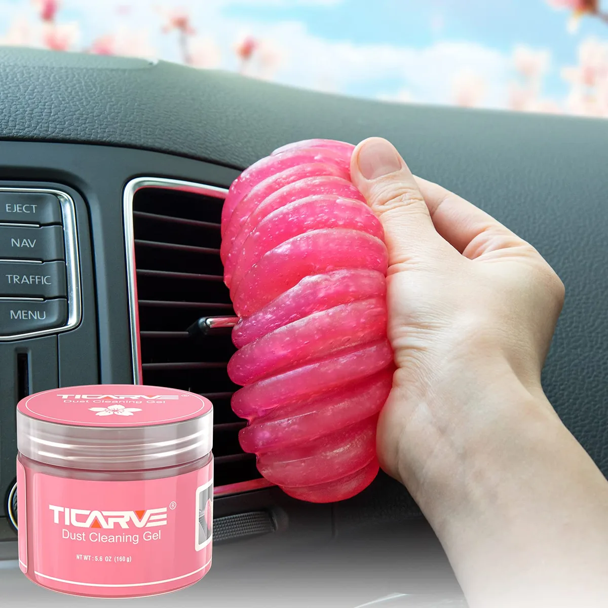 Small blue tub of rose-scented cleaning gel 160 g