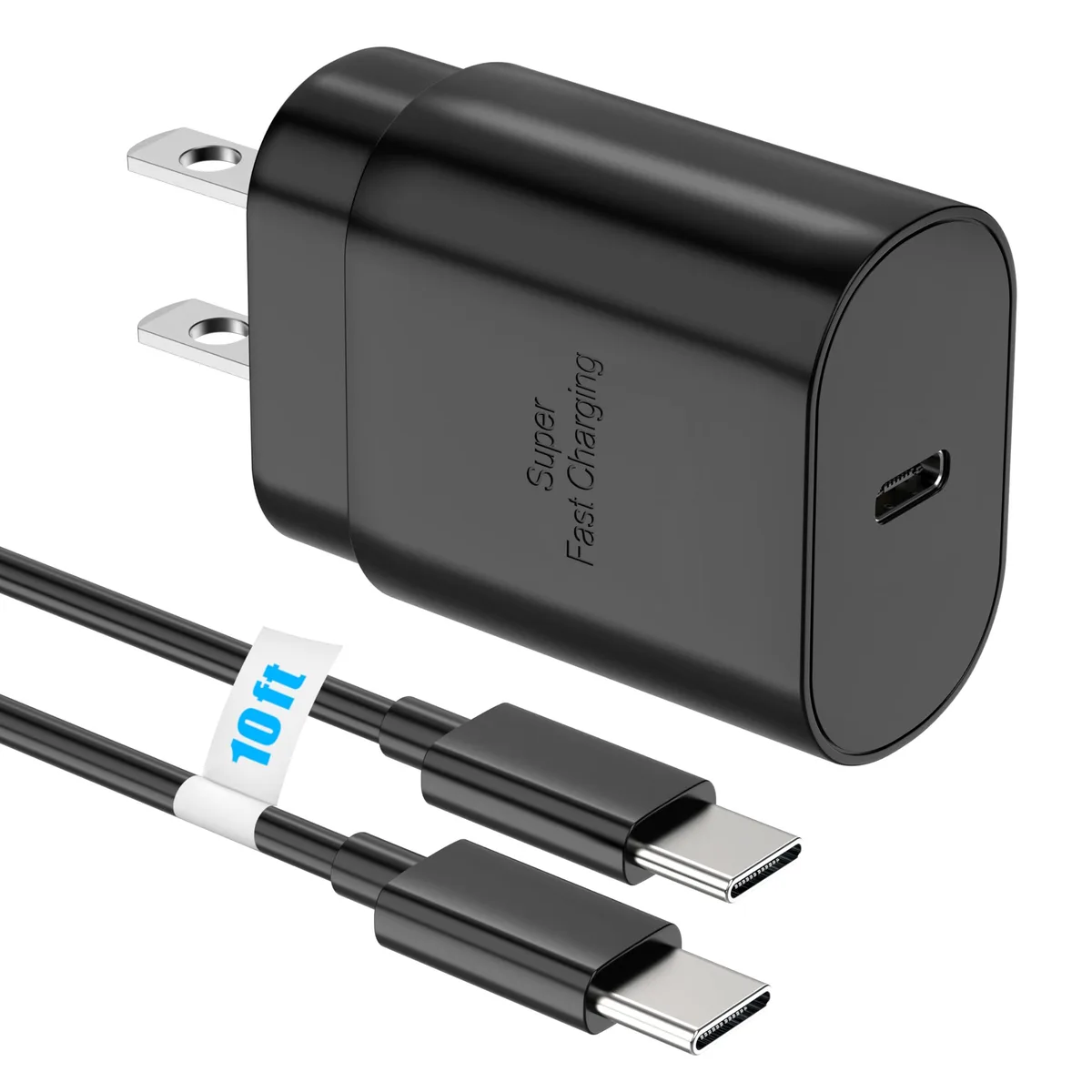 TT&amp;C XHD-PD25W 25W USB charger with 10ft cable, black — product photo