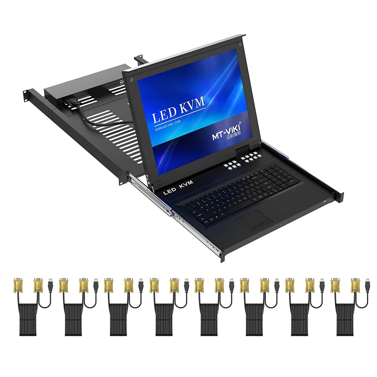 All-Tech All-Tech 1708Ul 8-Port 1U Rack-Mount KVM Switch 17" LCD 1280x1024 — product photo
