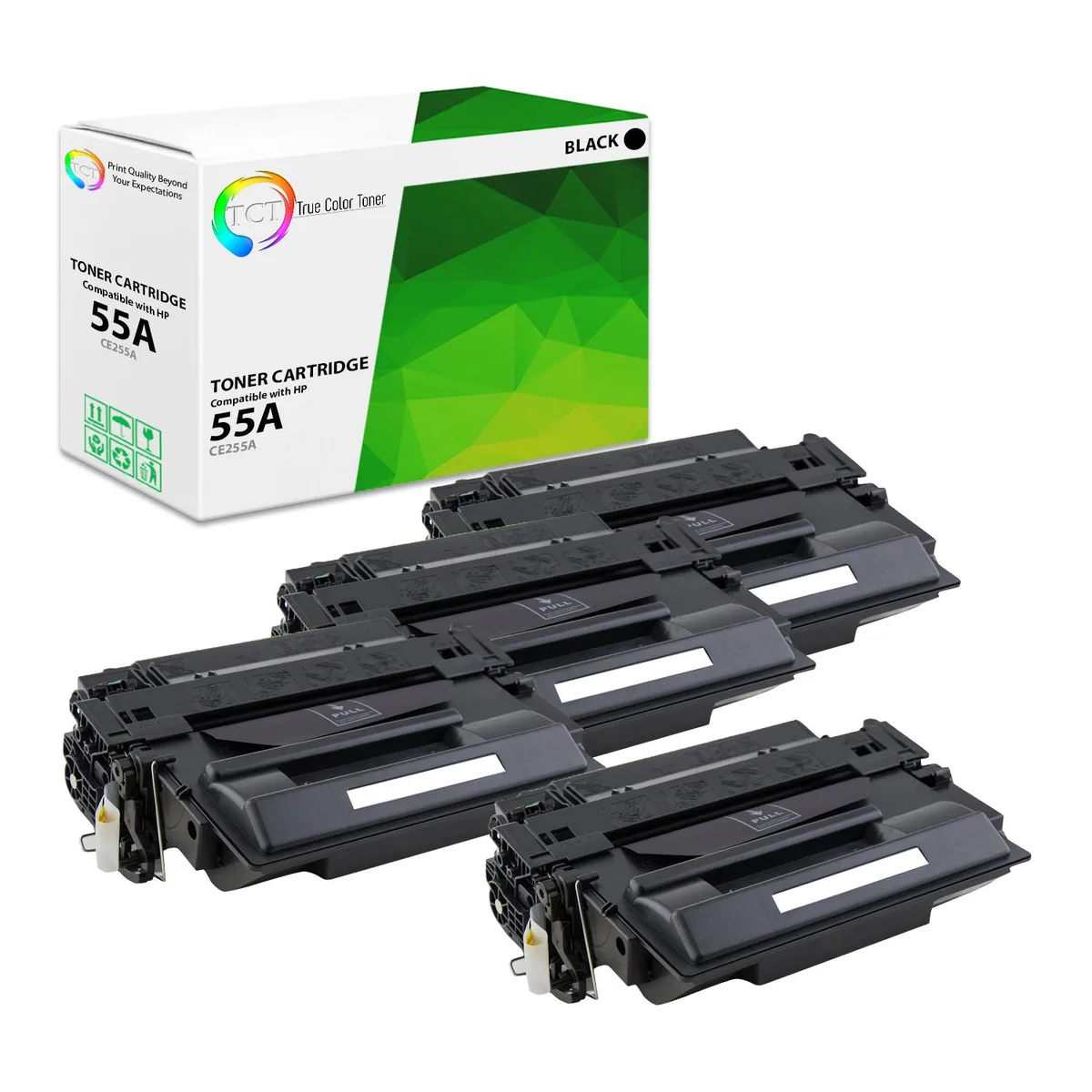 True Color Toner True Color Toner CE255A 55A Black Toner Cartridge 4 Pack — product photo