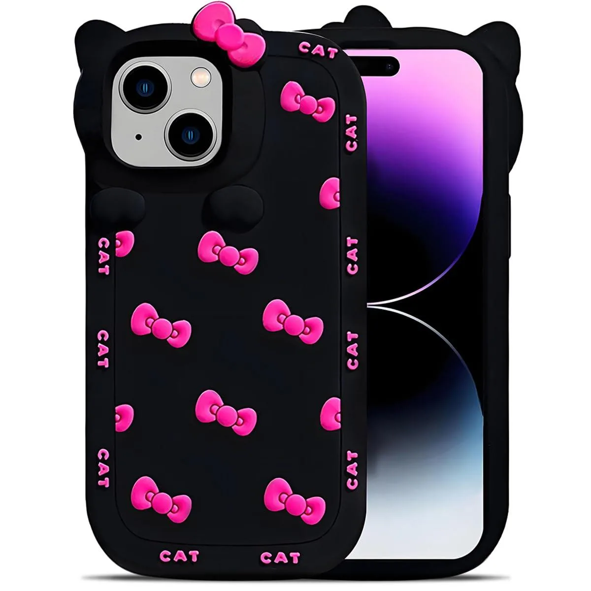 SOEWIOU SOEWIOU Case-01 case for iPhone 13/14 6.1" Black Cat Silicone — product photo