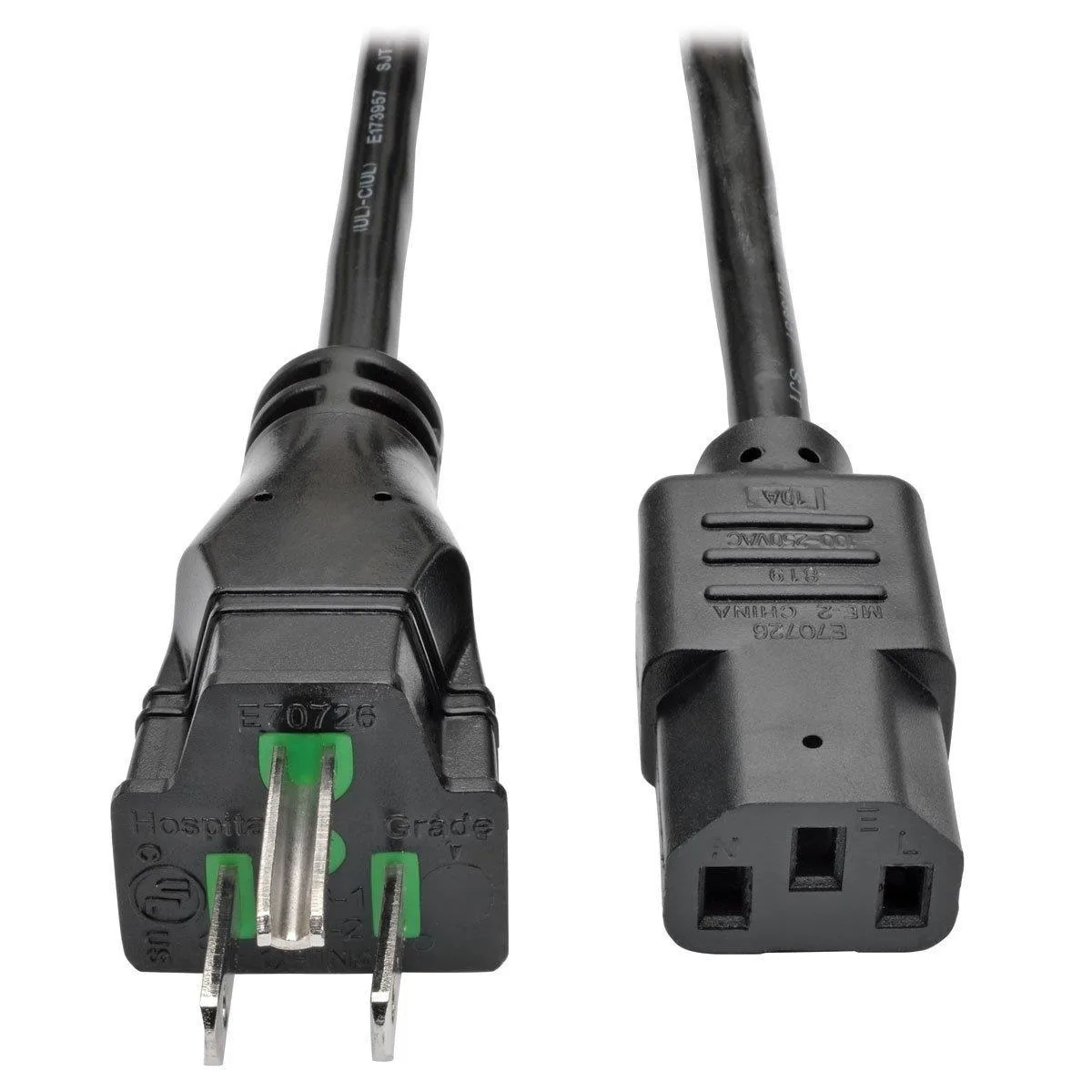 Tripp Lite Tripp Lite P006-C08-HG10 8 ft coiled computer power cord 10A 18 AWG NEMA 5-15P-HG to IEC-320-C13 — product photo