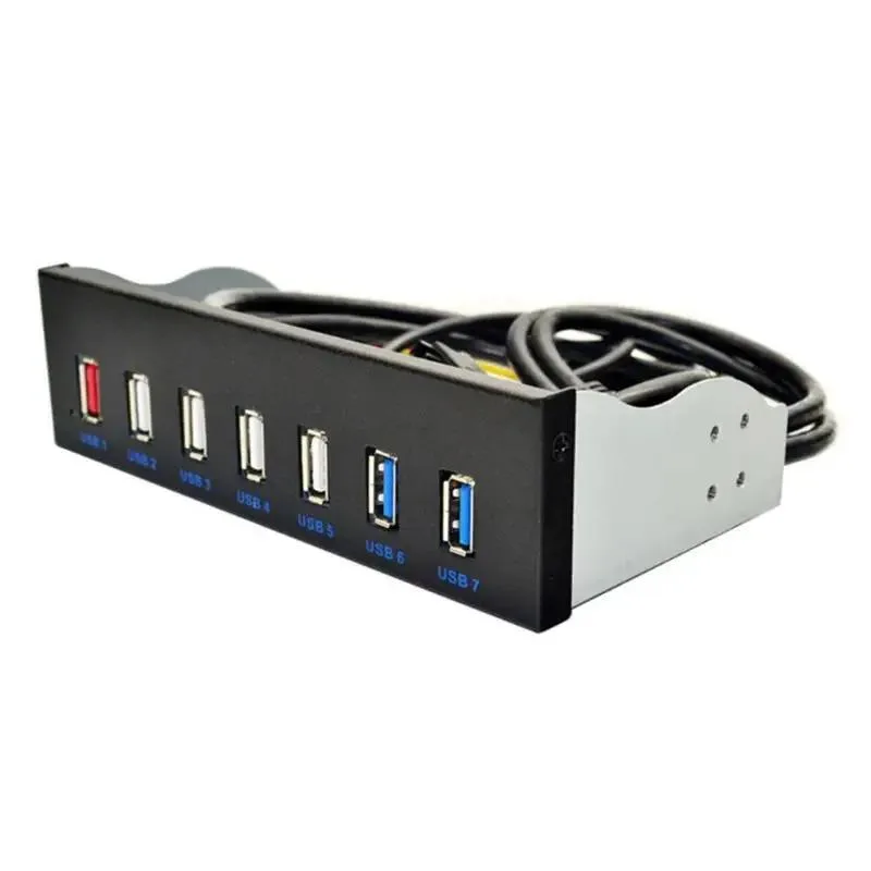 Hetai Tech Hetai Tech 5.25 inch 7 Ports HUB Front Panel controller panel — product photo