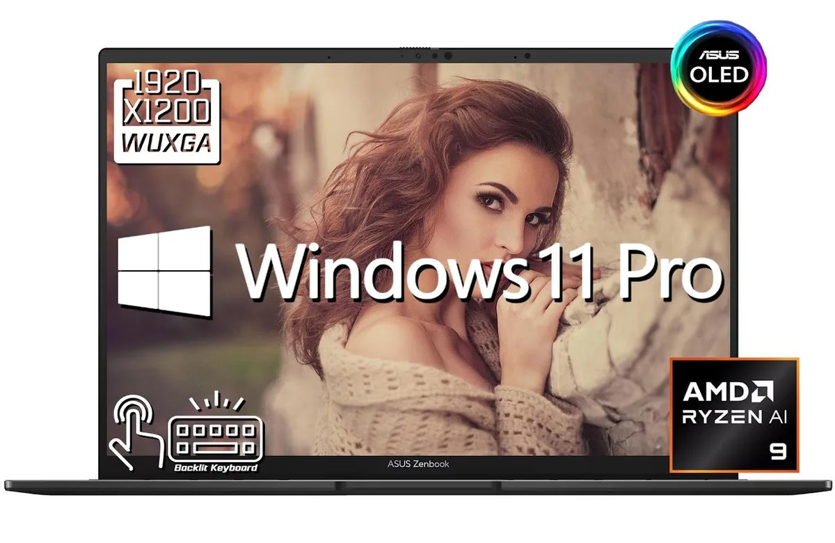 ASUS ASUS Zenbook 14 AI Business Laptop AMD Ryzen AI 9 465 16GB 1TB 14" OLED Touch 120Hz Win 11 Pro — product photo