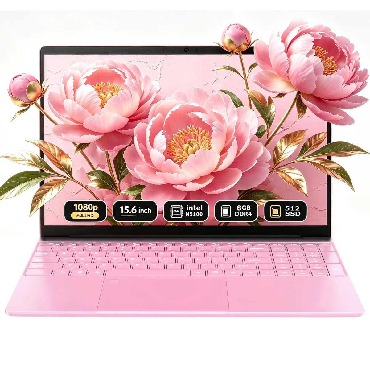 GXMO GXMO 15.6" Pink Laptop Intel Celeron N5100 8GB RAM 512GB SSD — product photo