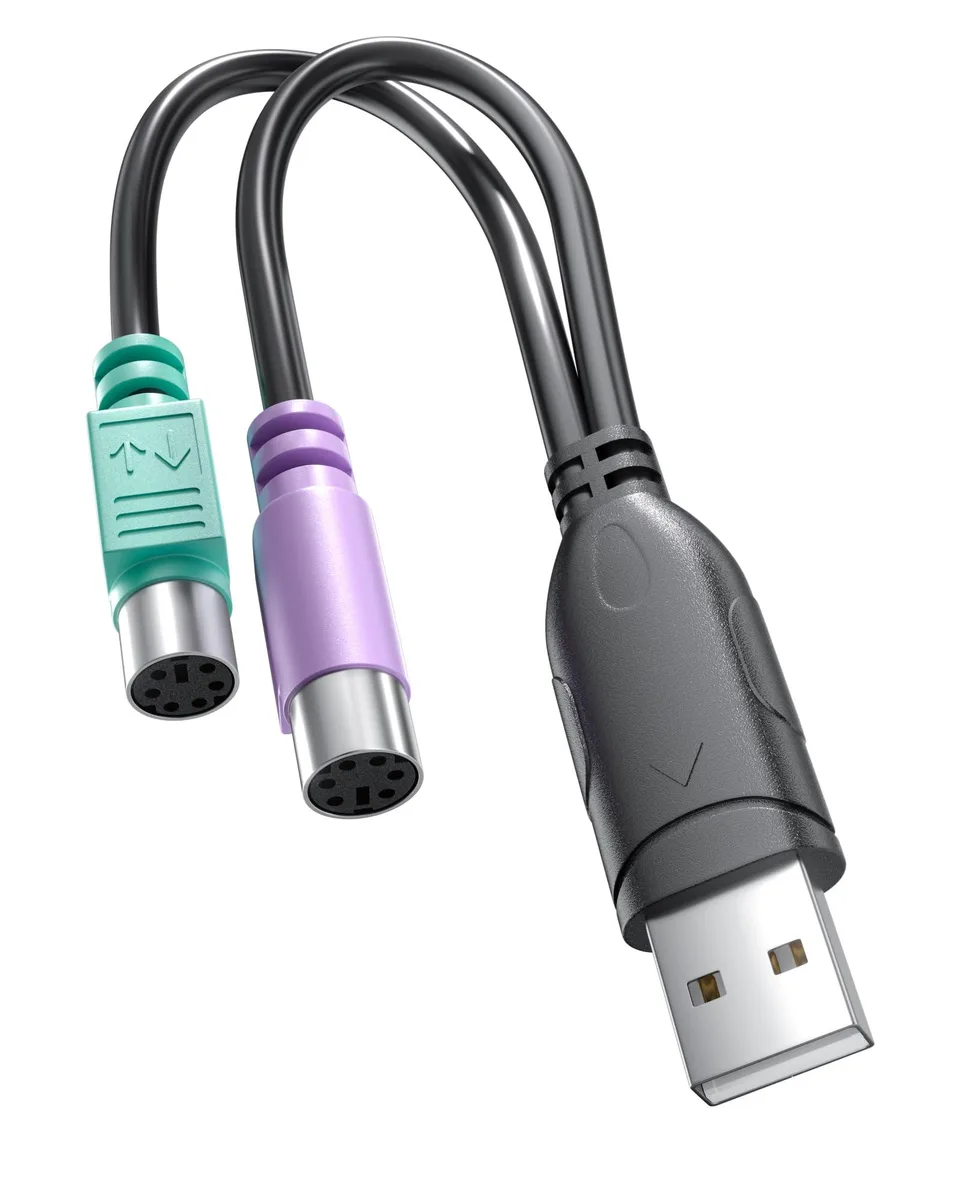 No Sew No Sew USB Male to Dual PS/2 Female Adapter Black — product photo
