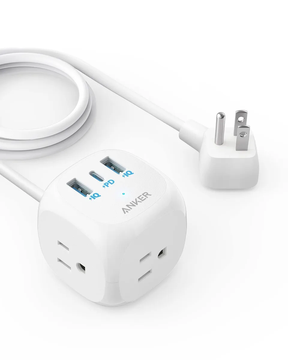  Anker 321 Power Strip 20W USB-C 3 AC 2 USB-A 10ft — product photo