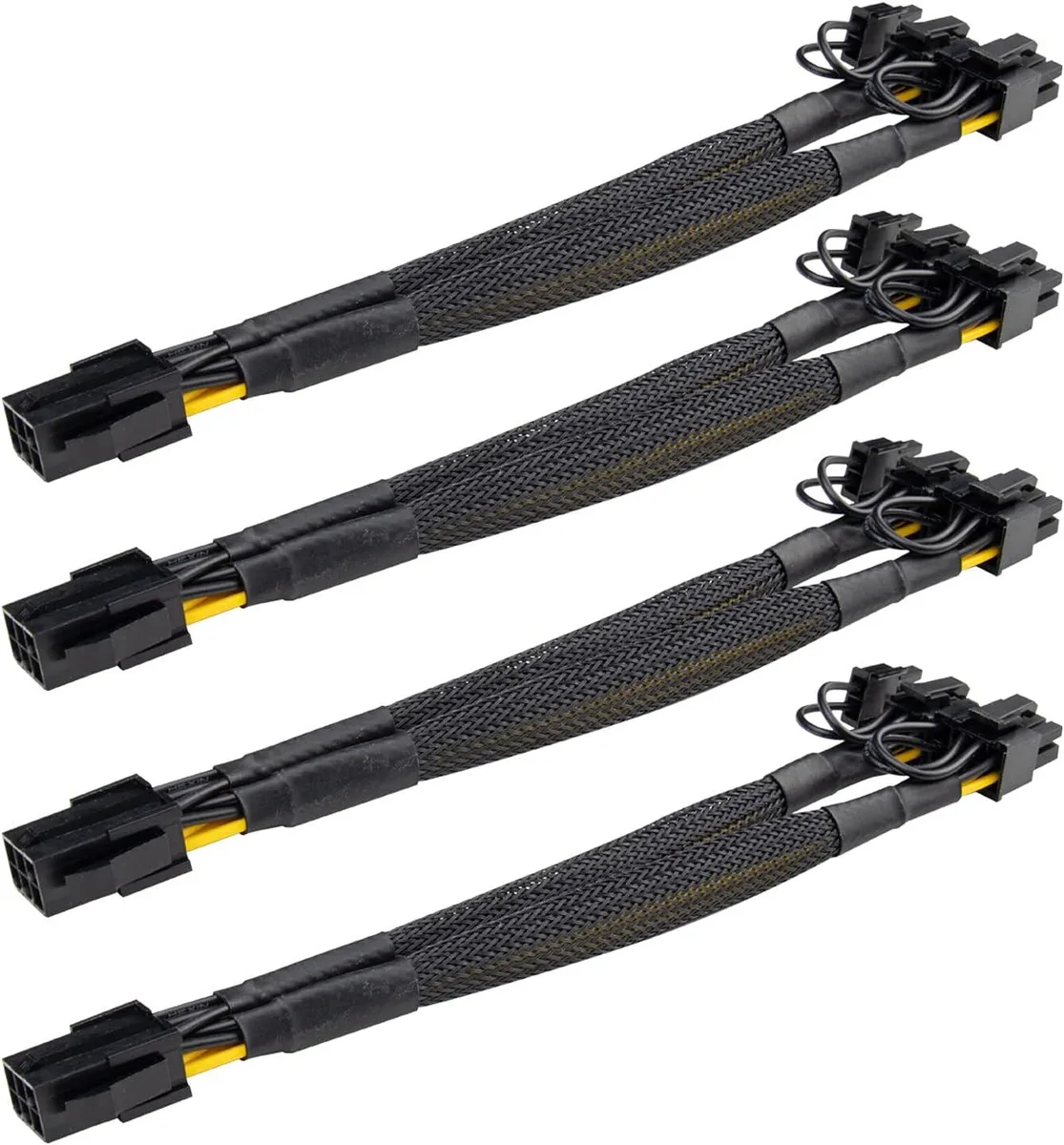 AAAwave AAAwave PCIe 6-pin female to dual 6+2-pin male splitter 23 cm 4-pack — product photo