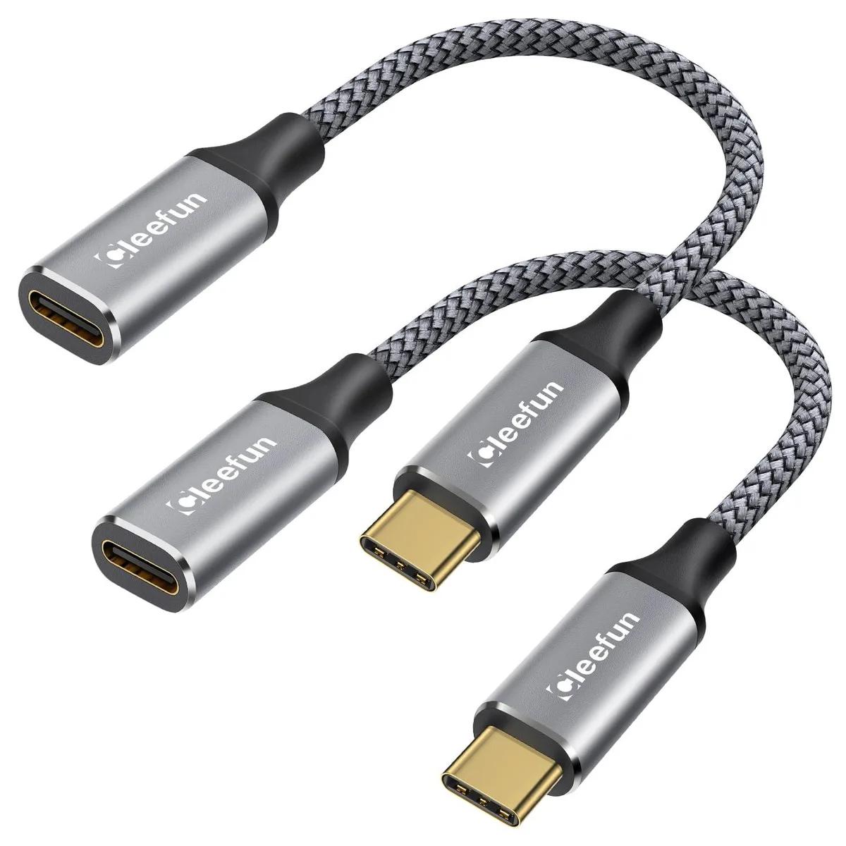  BELKIN LFX28 USB-C Extension Cable 1ft 2-Pack Grey 10Gbps 100W — product photo