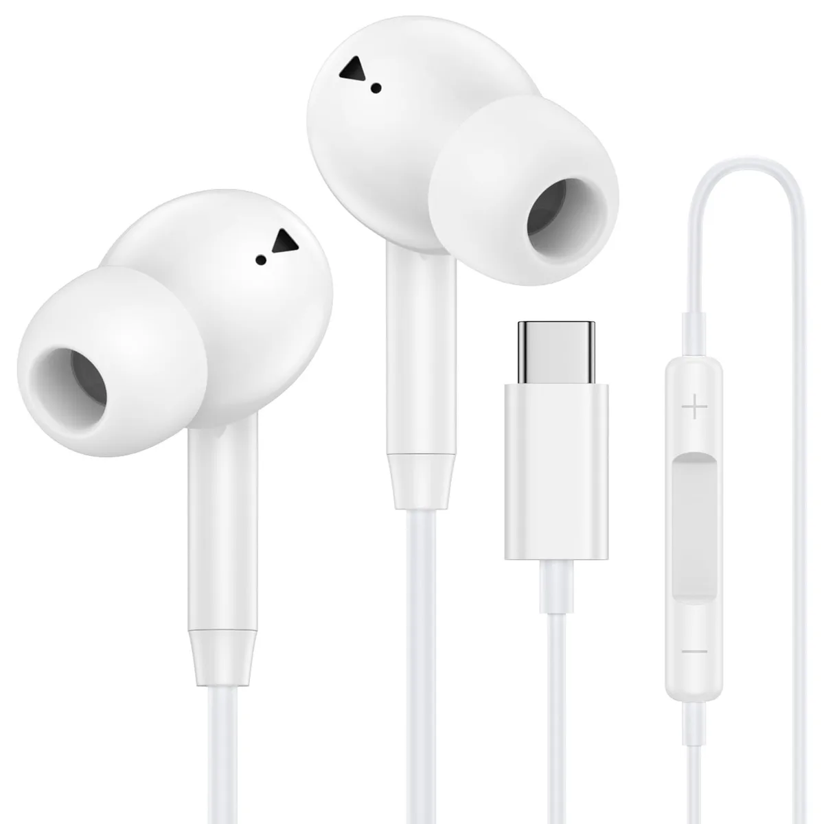 No Sew No Sew USB-C Wired Earbuds White 14.2mm Driver 4ft — product photo