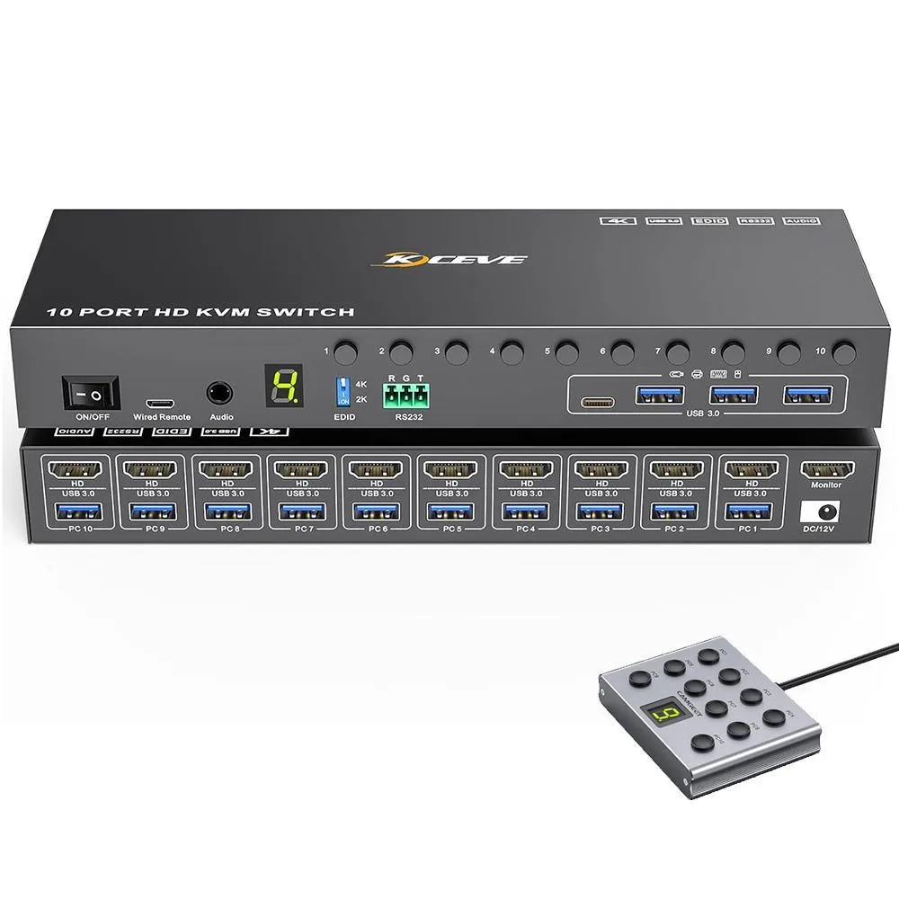 WRIARICH WRIARICH 1001 10-Port HDMI KVM Switch 4K@60Hz — product photo