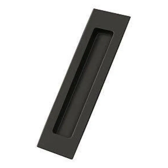 Rectangular flush pull in oil-rubbed bronze solid brass