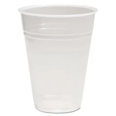 Pack of one hundred translucent plastic 10oz cold cups