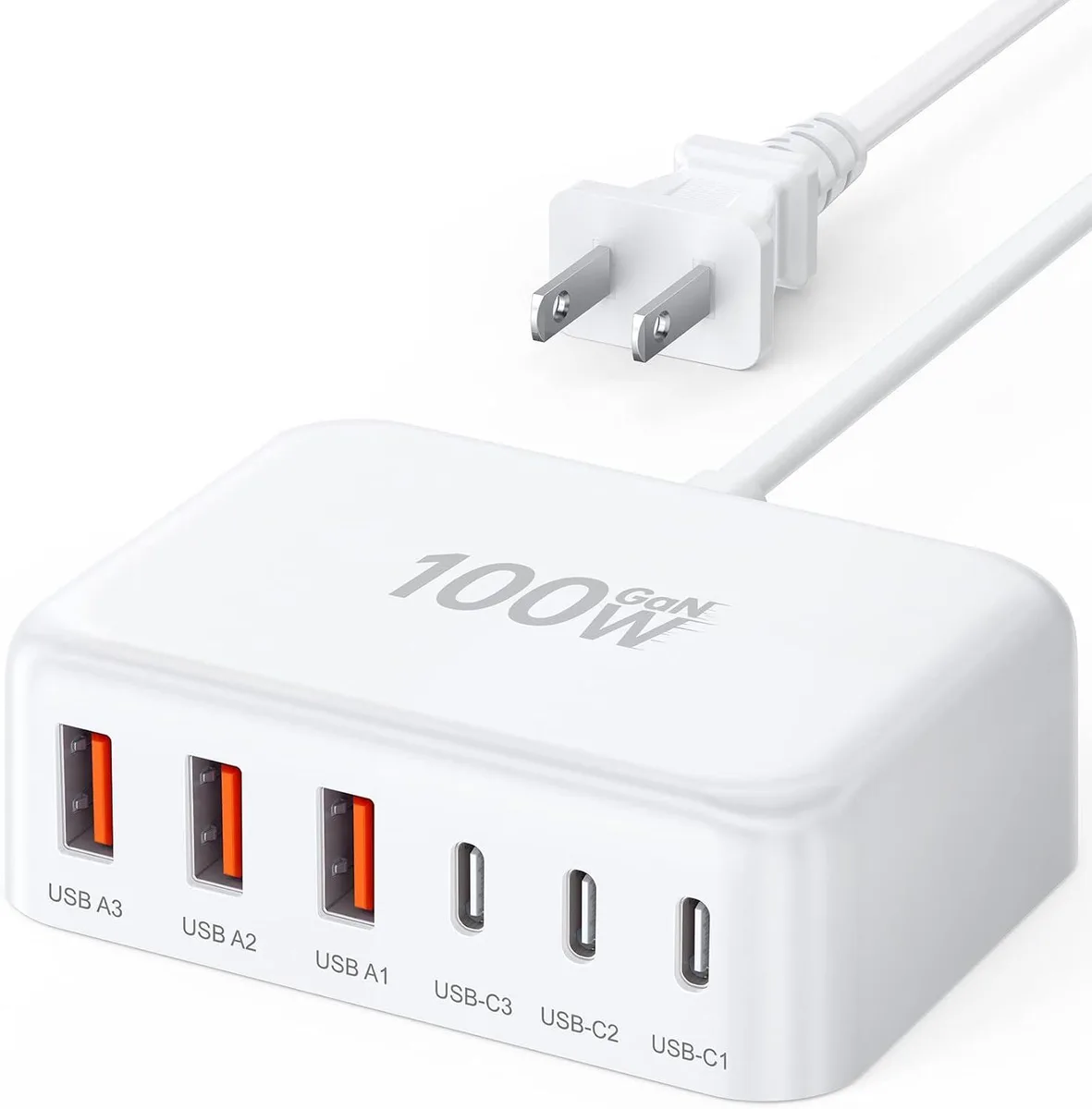 ONITOON ONITOON 100W GaN 6-Port USB-C Wall Charger 5ft Cord — product photo