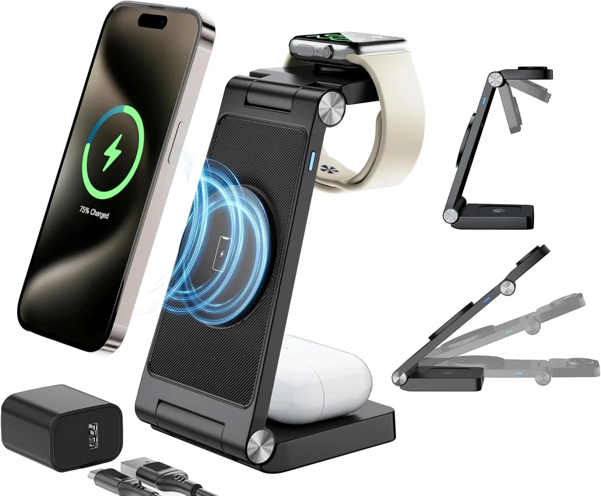 Luisport Luisport 3-in-1 Magnetic Wireless Charging Station Black — product photo