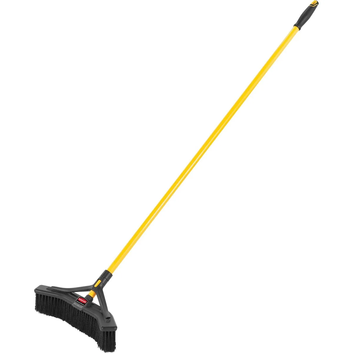 Rubbermaid Commercial Rubbermaid Commercial Angled Broom 18" Steel Handle 58" Yellow/Black 2018727 — product photo
