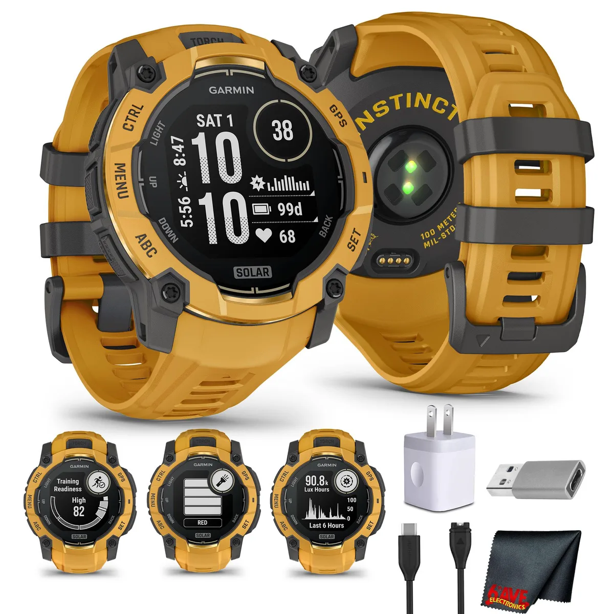 Garmin Garmin Instinct 3 Solar 50mm Sunburst GPS Smartwatch — product photo