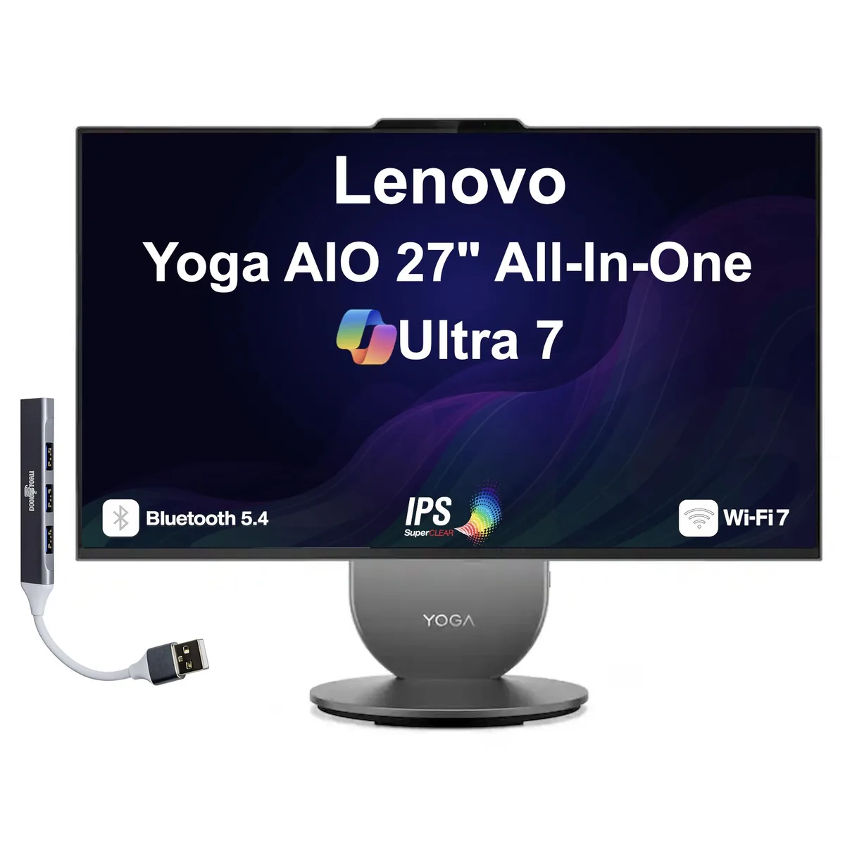 Lenovo Lenovo Yoga All-in-One PC 27" QHD 120Hz Ultra 7 255H 16GB 8TB Arc 140T Luna Grey — product photo