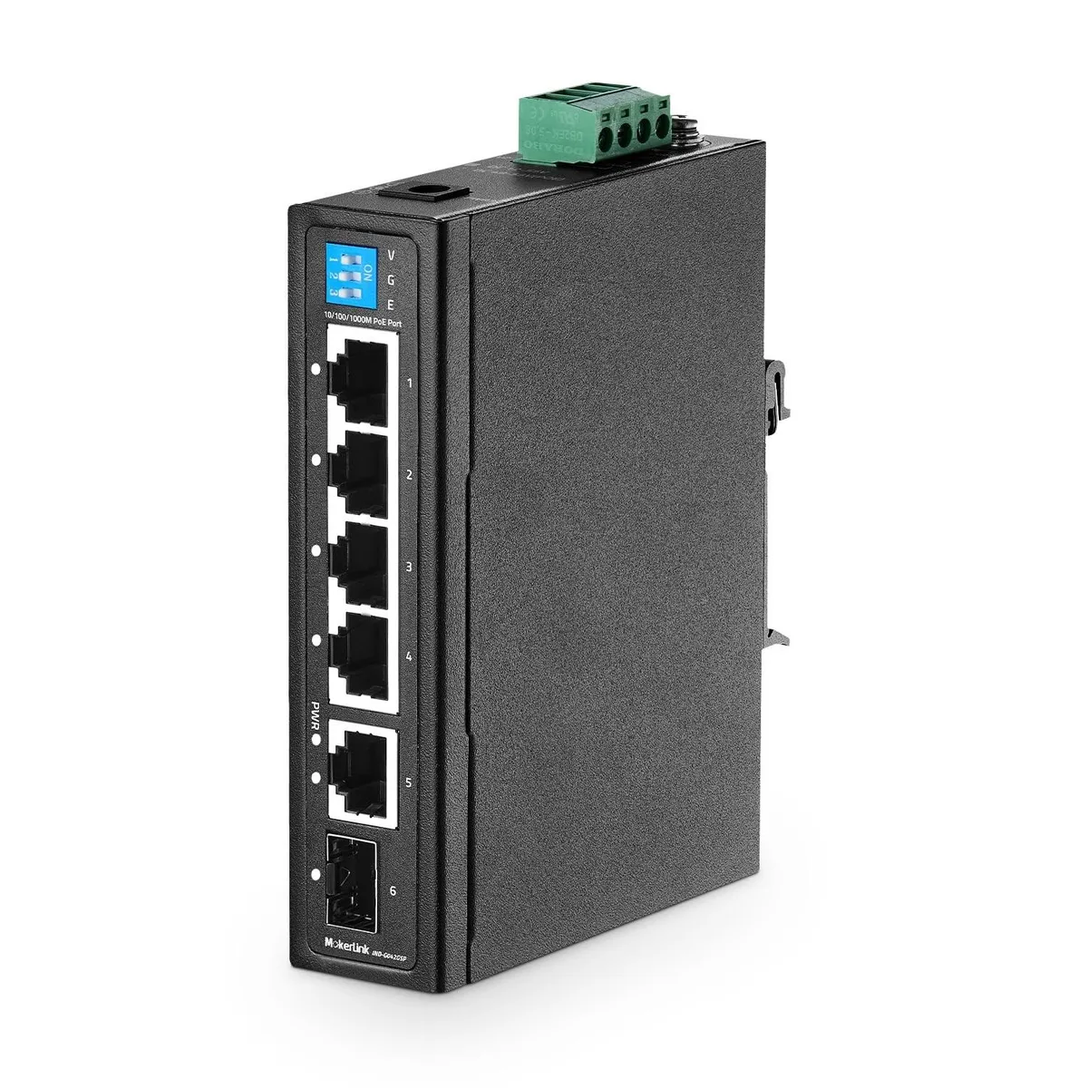 ARENTI ARENTI 6 Port Industrial Din Rail Gigabit PoE Switch 2 in 1 accessory — product photo