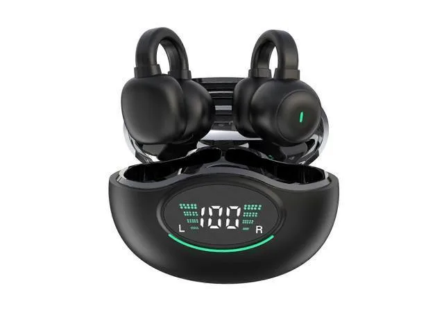 LORDWORLD LORDWORLD Wireless Bone Conduction Headphones Bluetooth 5.3 42H Playtime Open-Ear Clip Design Black — product photo